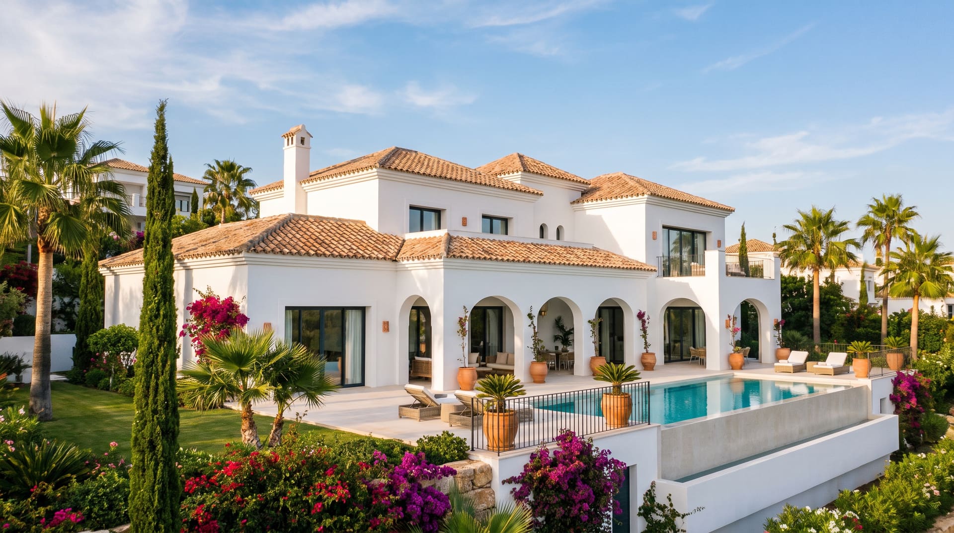 Freshly painted Mediterranean villa